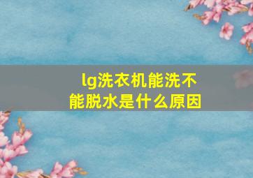 lg洗衣机能洗不能脱水是什么原因