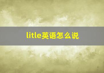 litle英语怎么说