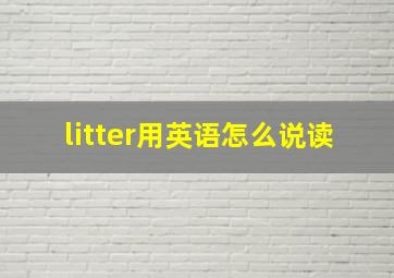 litter用英语怎么说读