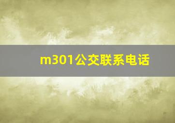 m301公交联系电话