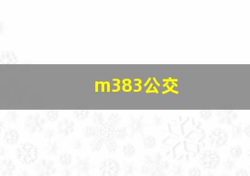 m383公交