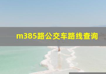 m385路公交车路线查询