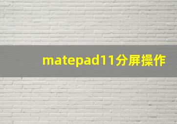 matepad11分屏操作