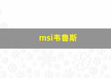 msi韦鲁斯