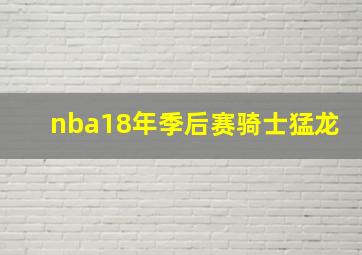 nba18年季后赛骑士猛龙