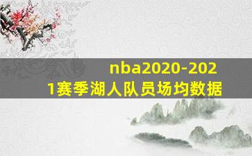 nba2020-2021赛季湖人队员场均数据