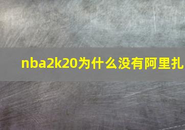 nba2k20为什么没有阿里扎