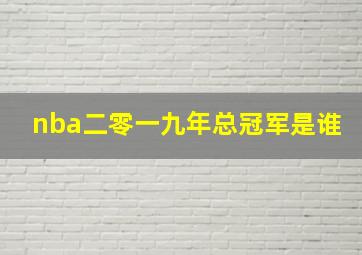 nba二零一九年总冠军是谁