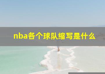 nba各个球队缩写是什么