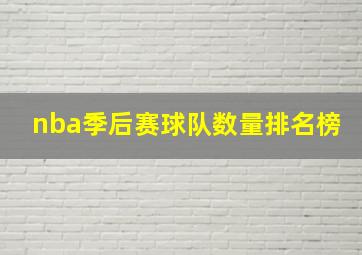 nba季后赛球队数量排名榜