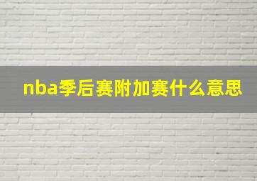 nba季后赛附加赛什么意思