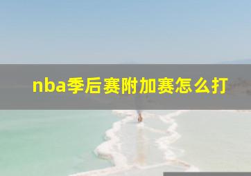 nba季后赛附加赛怎么打