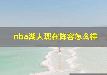 nba湖人现在阵容怎么样