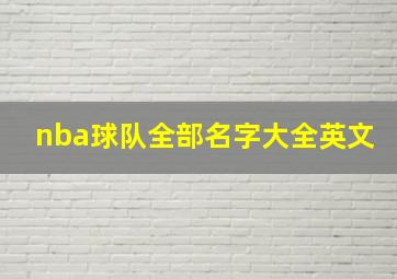 nba球队全部名字大全英文