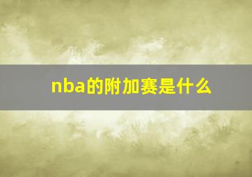 nba的附加赛是什么