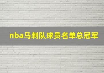 nba马刺队球员名单总冠军