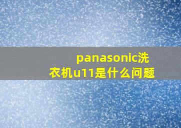 panasonic洗衣机u11是什么问题