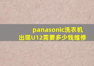 panasonic洗衣机出现U12需要多少钱维修