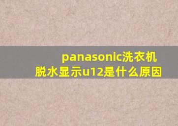 panasonic洗衣机脱水显示u12是什么原因