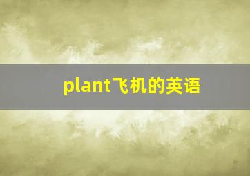 plant飞机的英语