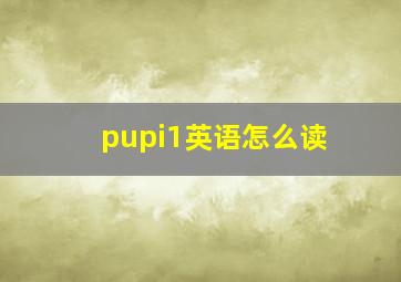 pupi1英语怎么读