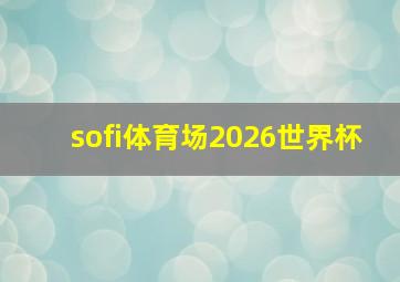 sofi体育场2026世界杯