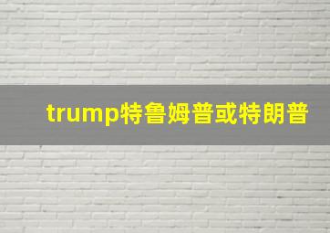 trump特鲁姆普或特朗普