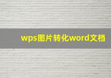 wps图片转化word文档