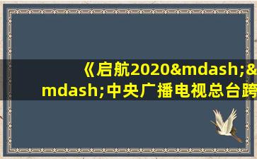 《启航2020——中央广播电视总台跨年盛典》