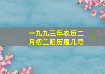 一九九三年农历二月初二阳历是几号