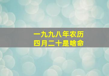 一九九八年农历四月二十是啥命