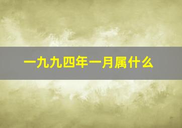 一九九四年一月属什么