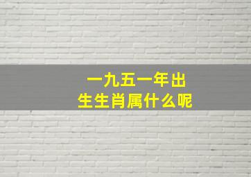 一九五一年出生生肖属什么呢