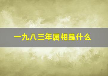 一九八三年属相是什么