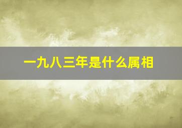 一九八三年是什么属相