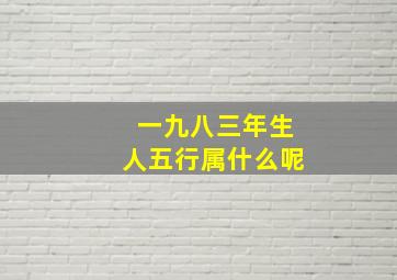 一九八三年生人五行属什么呢