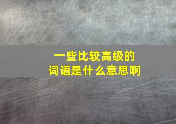 一些比较高级的词语是什么意思啊