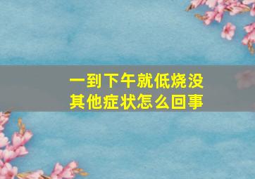 一到下午就低烧没其他症状怎么回事