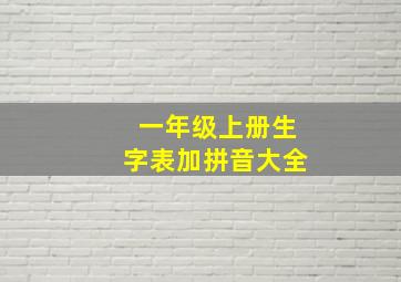 一年级上册生字表加拼音大全