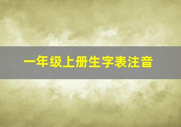 一年级上册生字表注音