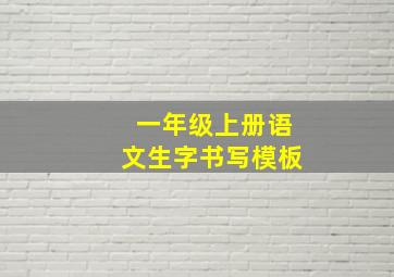 一年级上册语文生字书写模板