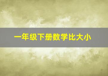 一年级下册数学比大小