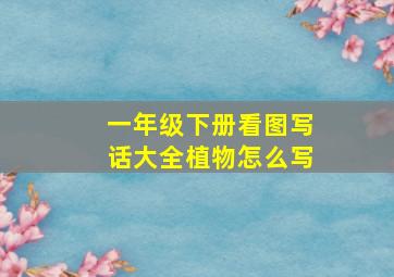 一年级下册看图写话大全植物怎么写