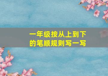 一年级按从上到下的笔顺规则写一写