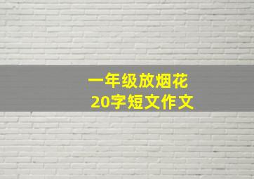 一年级放烟花20字短文作文