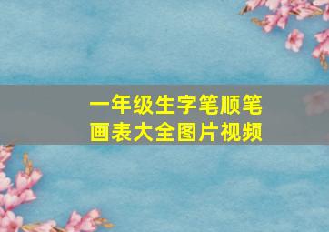 一年级生字笔顺笔画表大全图片视频