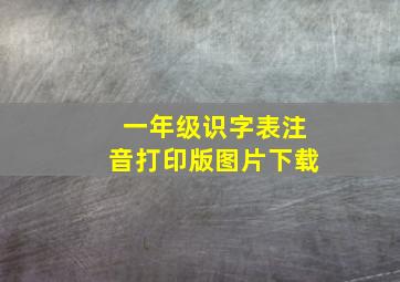 一年级识字表注音打印版图片下载