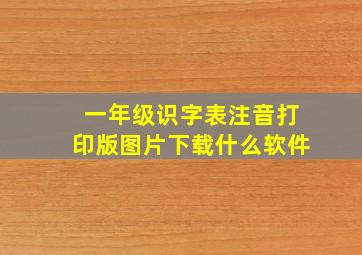 一年级识字表注音打印版图片下载什么软件