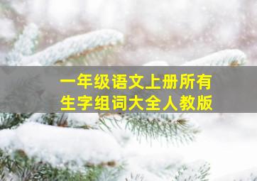 一年级语文上册所有生字组词大全人教版