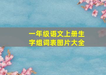 一年级语文上册生字组词表图片大全